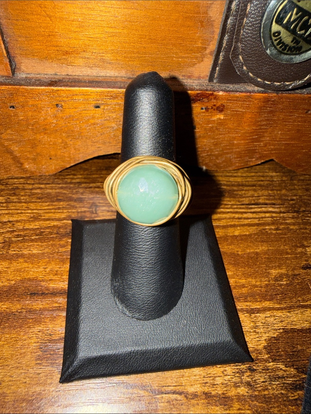 Handmade Green Aventurine Wire Wrapped Statement Ring Nest Style Size 7